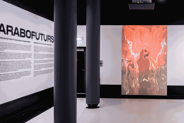 Installation views, ARABOFUTURS: Art, science fiction and new imaginations, 2024, Institut du Monde Arabe, © IMA / Damien Paillard