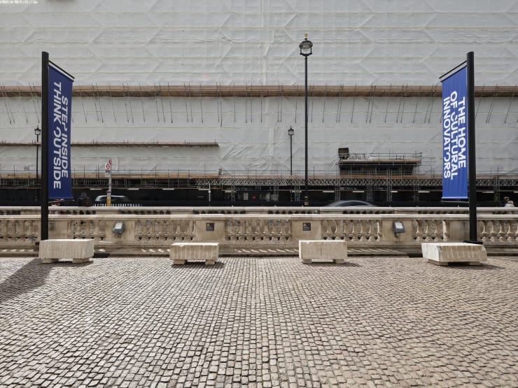 Installation view of 2125 at Lancaster Place, Somerset House, 2025. Photography by Tim Bowditch.