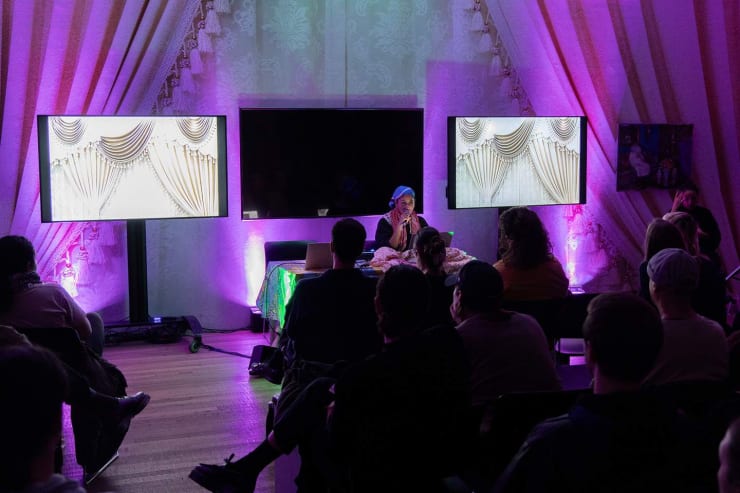 Farah Al Qasimi, lecture performance Mother at Tate Modern, 2023. Photo © Tate (Josh Croll).