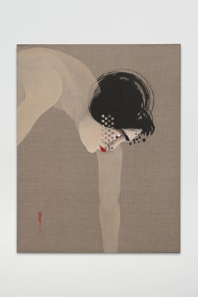 Hayv Kahraman, Mahaffa 3, 2017, Oil On Linen, 81.3 X 63.5 X 7.6 cm