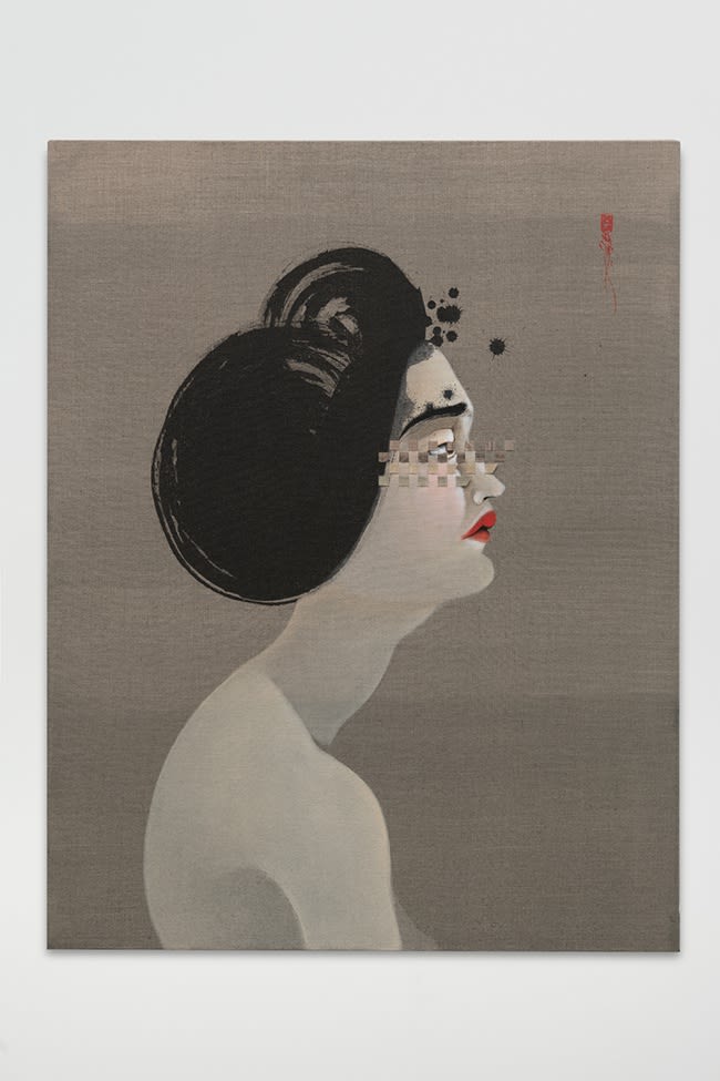 Hayv Kahraman, Mahaffa 4, 2017, Oil On Linen, 81.3 X 63.5 X 7.6 cm