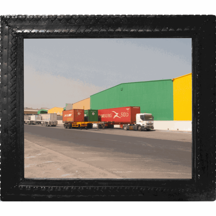 Hassan Hajjaj, Al Quoz Dubai , 2007, Metallic Lambda on 3mm dibond Frame: Wood, tyre and perspex, 76.8 x 66.4 cm (framed), Edition of 5, 2AP