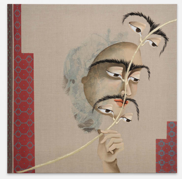 Hayv Kahraman, Look me in the eyes no. 9, 2023, Oil and acrylic on linen, 93.98 x 93.98 cm