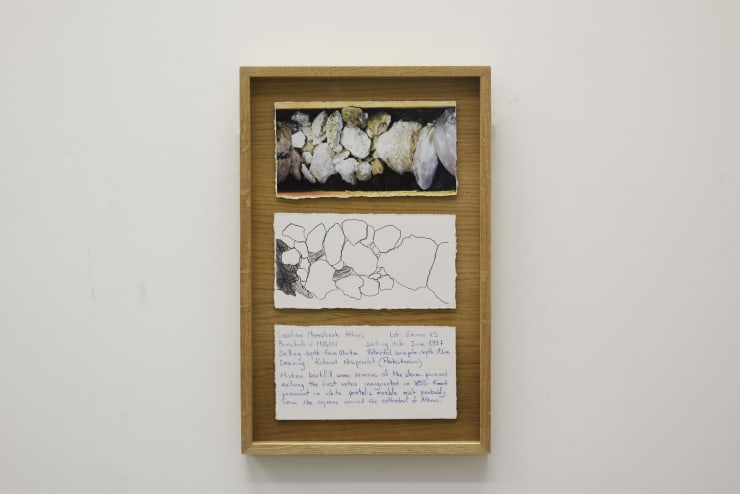 Joana Hadjithomas & Khalil Joreige, Trilogies, Monasteraki 1 (0.4m), 2018 - 2021, Work on paper - photo, printed drawing and handwriting in blue pencil Series of works on paper, 44 x 28.5 x 3.5 cm.
