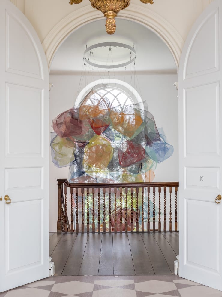 Rana Begum, No.1367 Mesh, 2024, Powder-coated galvanised steel mesh. Photograph by Pallant House Gallery/Taran Wilkhu