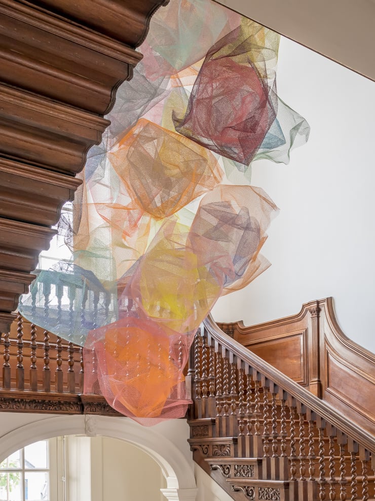 Rana Begum, No.1367 Mesh, 2024, Powder-coated galvanised steel mesh. Photograph by Pallant House Gallery/Taran Wilkhu