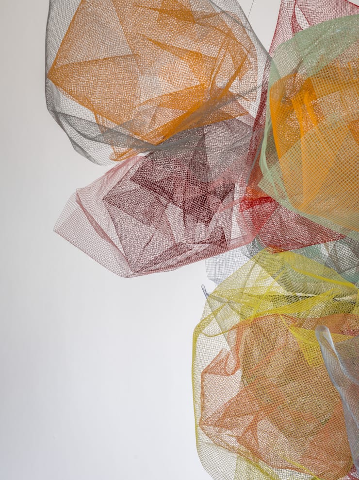 Rana Begum, No.1367 Mesh, 2024, Powder-coated galvanised steel mesh. Photograph by Pallant House Gallery/Taran Wilkhu