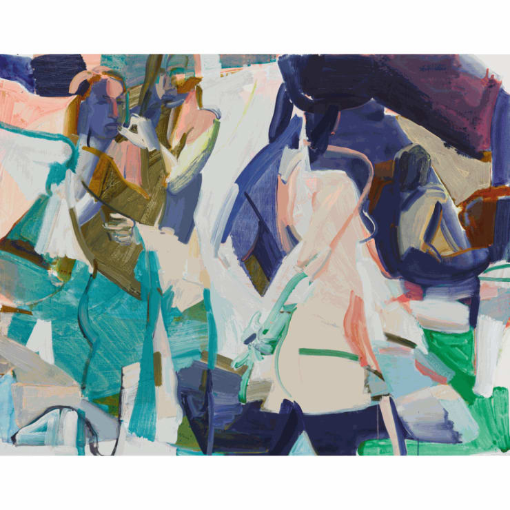 Sarah Awad, Cosmic Harmonizers, 2022, Oil and Vinyl on Canvas, 167.64 x 213.36 cm
