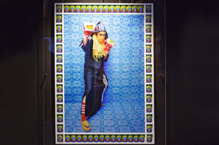 Installation view, Hassan Hajjaj, Martial Arts, 2024, Wereldmuseum Amsterdam. Photographer Aad Hoogendoorn