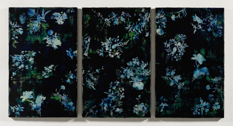 蘇孟鴻, 仿螺鈿習作（黑綠底）, 2021