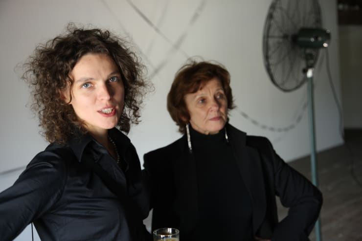 Curator Laura Rutkutė and founder of Vartai gallery Nida Rutkienė