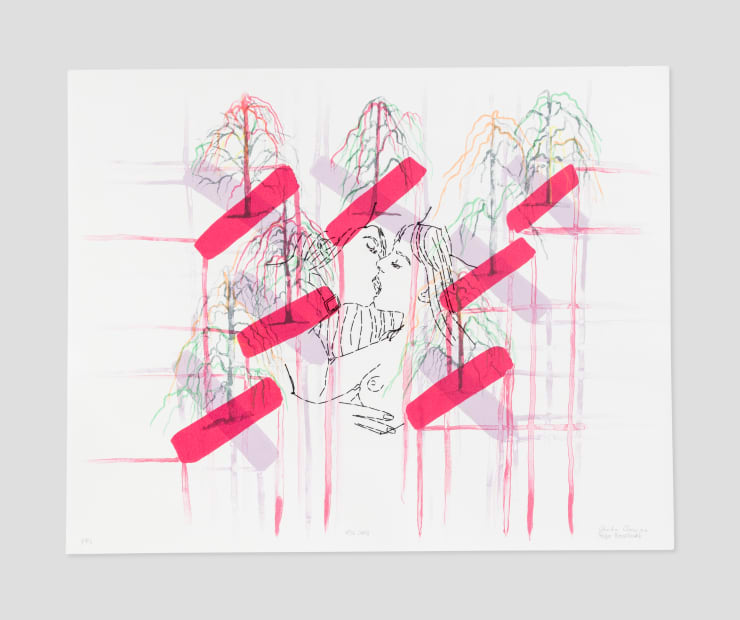 Ghada Amer and Reza Farkhondeh, Kiss Cross, 2006