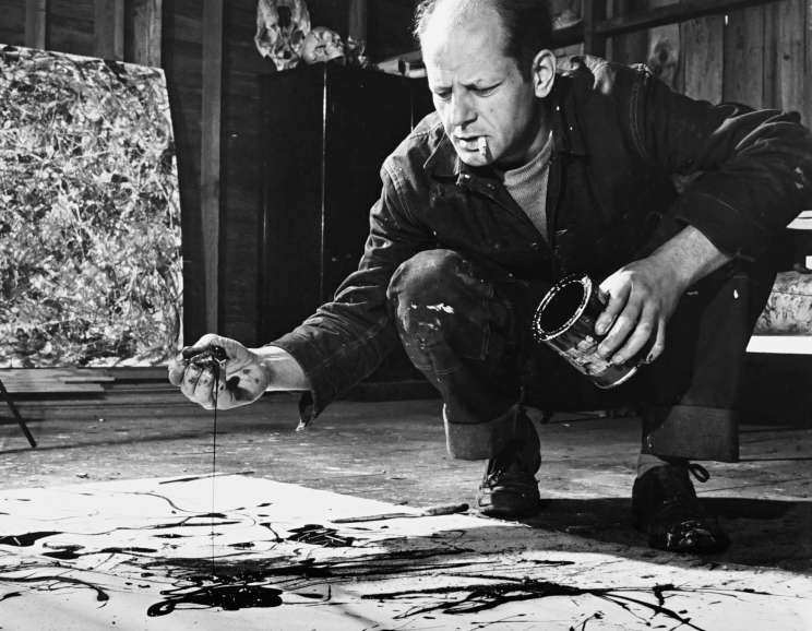 Martha Holmes - Jackson Pollock in His Studio, Springs, Long Island, New York