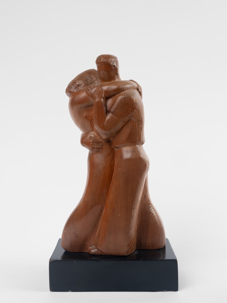Enid Bell (1904-1994) Nightclub (Last Dance), c. 1945 Inscribed: ENID BELL Redwood on painted wood base 15 x 8 x 5 inches 38.1 x 20.3 x 12.7 cm