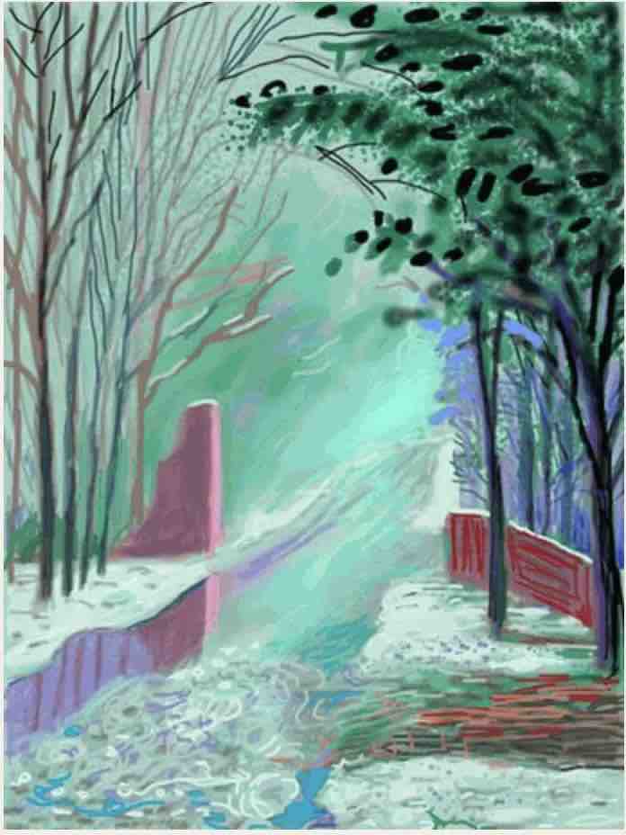 Buy or sell David Hockney, The Arrival of Spring in Woldgate, East Yorkshire, 3 January 2011, iPad drawing