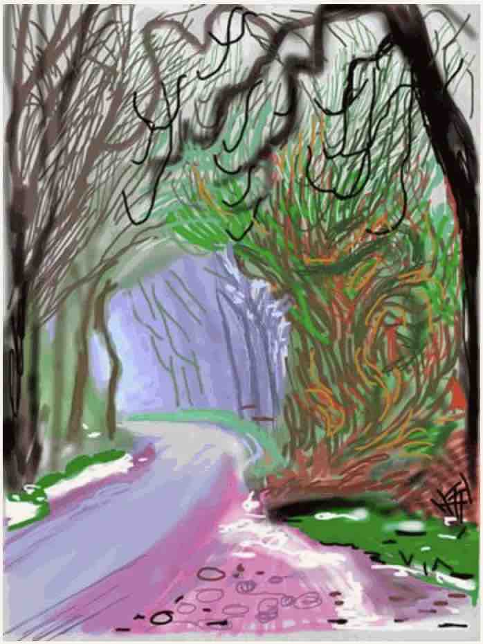 Buy or sell David Hockney, The Arrival of Spring in Woldgate, East Yorkshire, 1 January 2011, iPad drawing