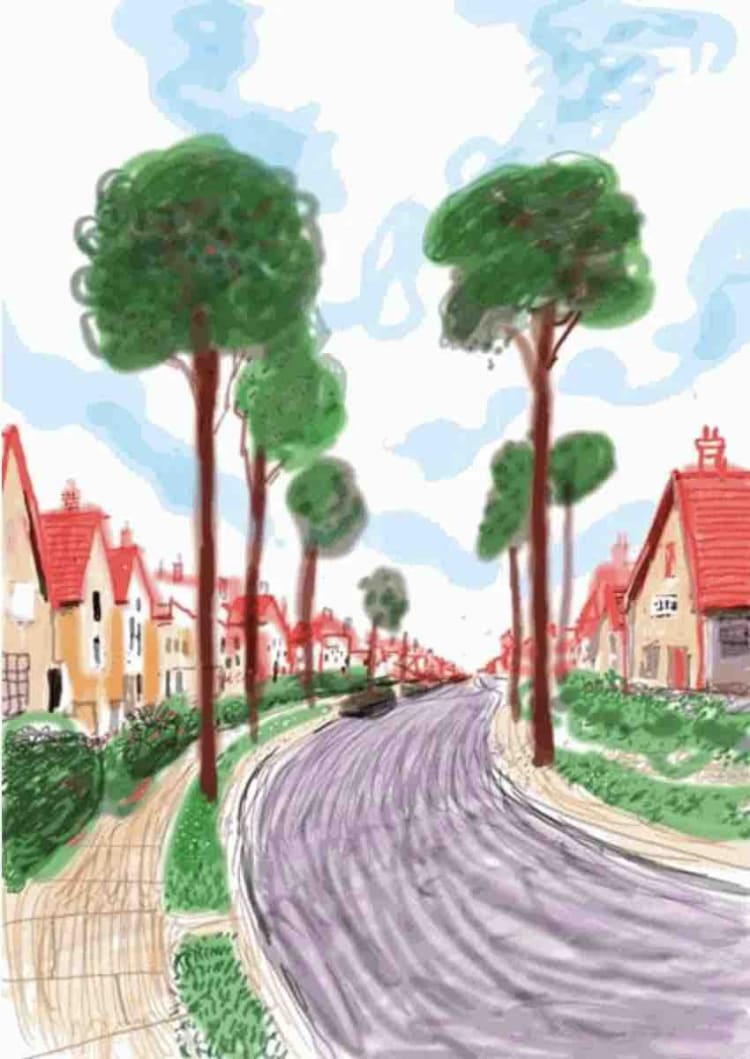 Buy or sell David Hockney, Cardigan Road, Bridlington, computer drawing, 2008