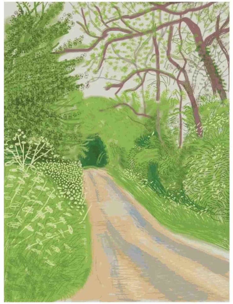 David Hockney, The Arrival of Spring in Woldgate, East Yorkshire, 16 May 2011