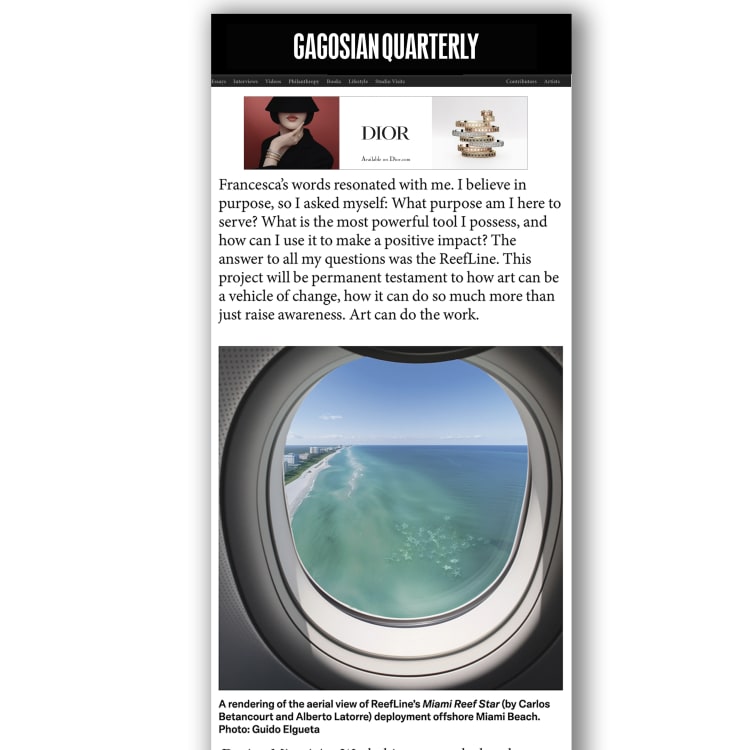 GAGOSIAN QUARTERLY, Ximena Caminos & Ekaterina Juskowski, Miami Reef Star by Carlos Betancourt and Alberto Latorre