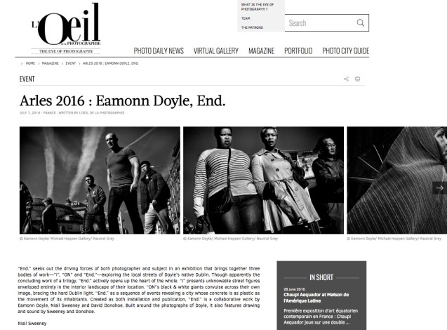 Arles 2016 : Eamonn Doyle, End.