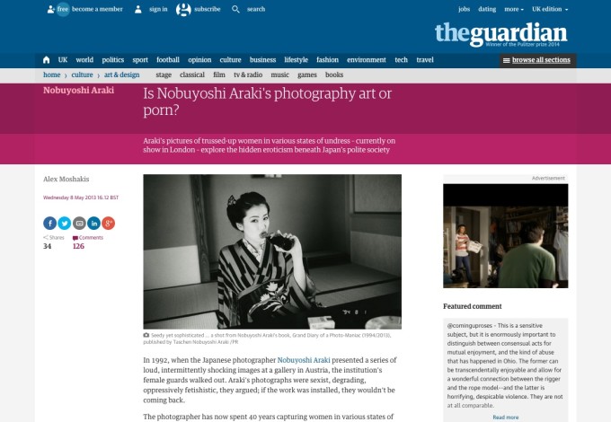 Is Nobuyoshi Araki's photography art or porn?