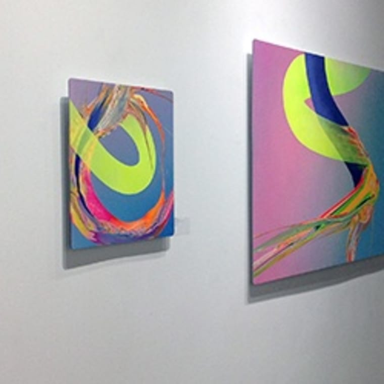 Works by Erik Minter installed at the RC2 Gallery