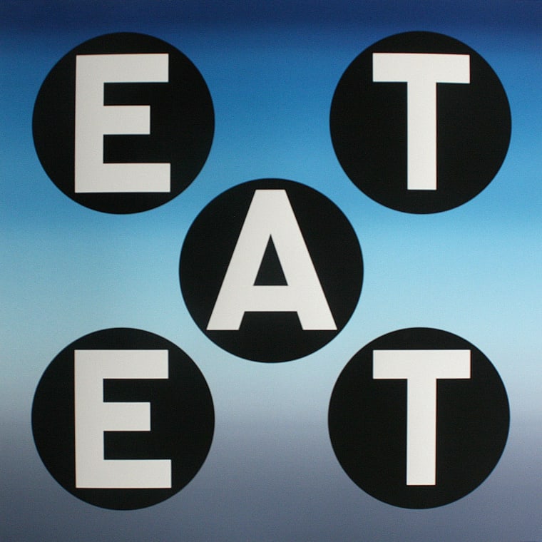 ROBERT INDIANA, EAT, 2011, Silkscreen on paper, 32 x 30 inches (81.3 x 76.2 cm), Edition of 92