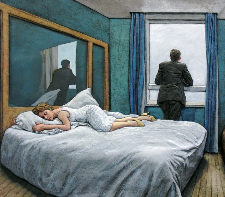 Hotel Room 2005 - Aluminium, oil paint 140 x 100 x 10cm