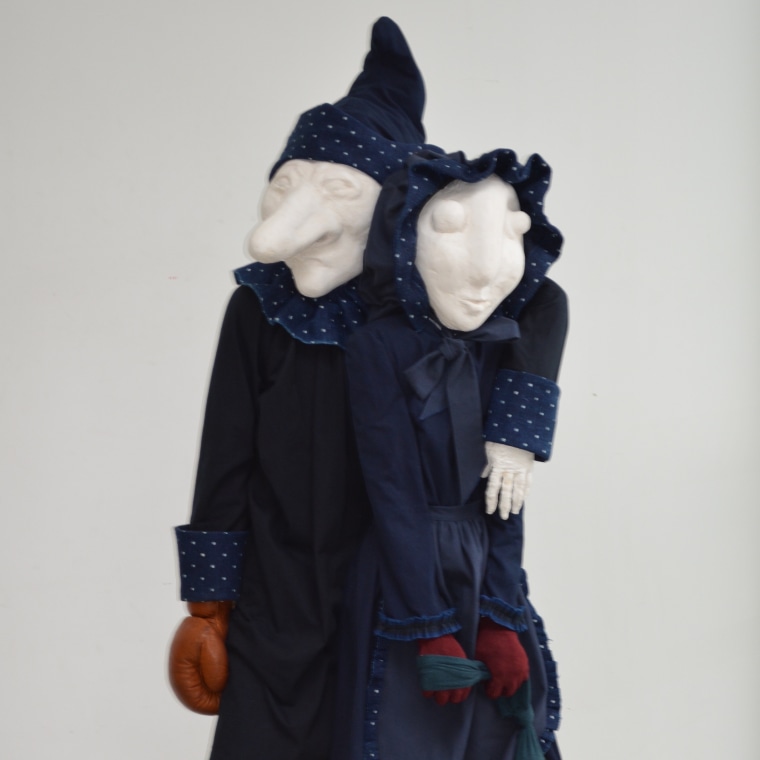 Laura Ford Punch and Judy 2016 Steel, jesmonite, fabric and mixed media 187 x 165 x 50 cm