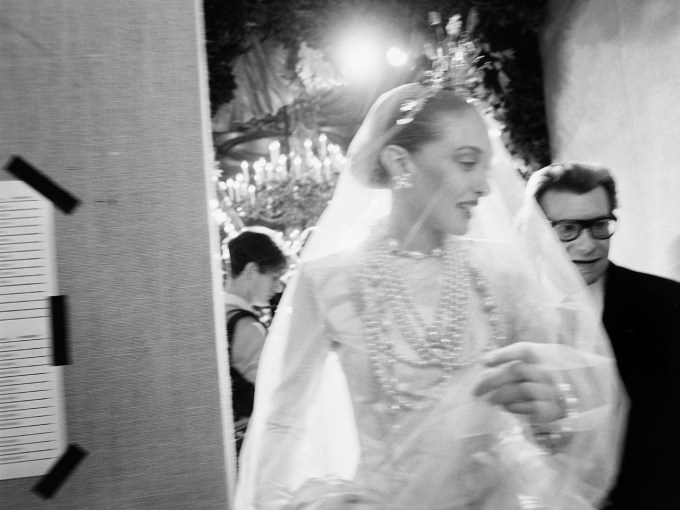 <span class="title">Chrystelle the bride and Yves, Yves Saint Laurent Haute Couture, Paris<span class="title_comma">, </span></span><span class="year">1997</span>