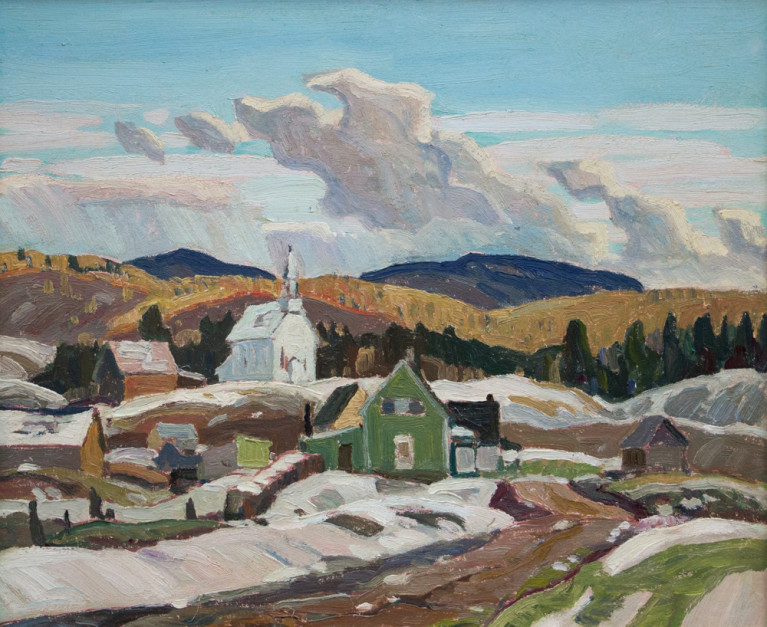 <span class=%22title%22>Church and Houses at Deux-Rivières (West of Bissett Creek)<span class=%22title_comma%22>, </span></span><span class=%22year%22>1932 (circa)</span>