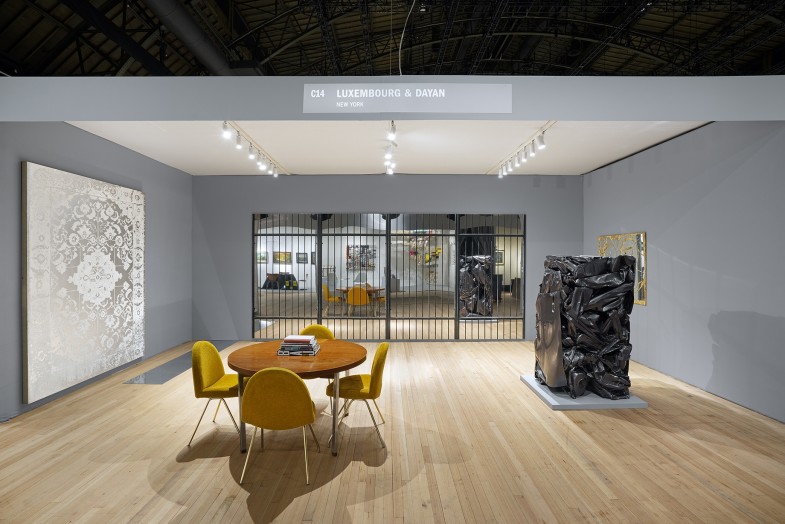 Installation view of Luxembourg & Dayan's Booth C14 at ADAA's The Art Show, February–March 2020, Park Avenue Armory, New York. Courtesy of Luxembourg & Dayan, New York and London.