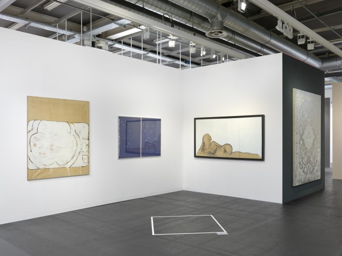 Installation view of Luxembourg + Co., Stand F15 at Art Basel 2022. Courtesy Luxembourg + Co., London and New York. Photo: Annik Wetter.