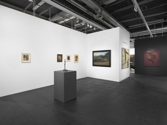 Installation view of Luxembourg + Co., Stand F15 at Art Basel 2023. Courtesy Luxembourg + Co., London and New York. Photo: Julien Gremaud.