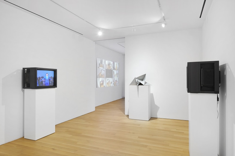 Installation view of Art Handling: An Installation Play by Liz Magic Laser, Luxembourg + Co., New York. Photo: Phoebe Dheurle.