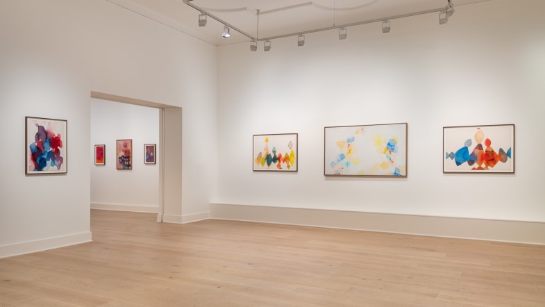 Installation view Alice Baber, Luxembourg + Co. Photo: Damian Griffiths.