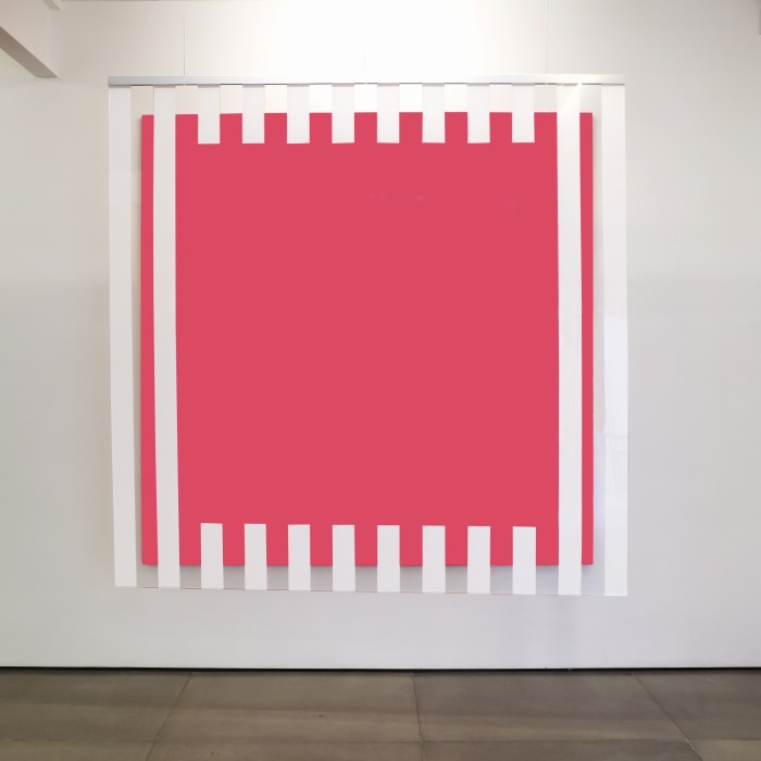 daniel buren cores, luz, projeção sombras, transparência: obras situadas pink, 2015