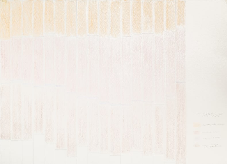 Fernanda Gassen Sem-número, 2020 aquarela e lápis sobre parede única 593 x 529 cm
