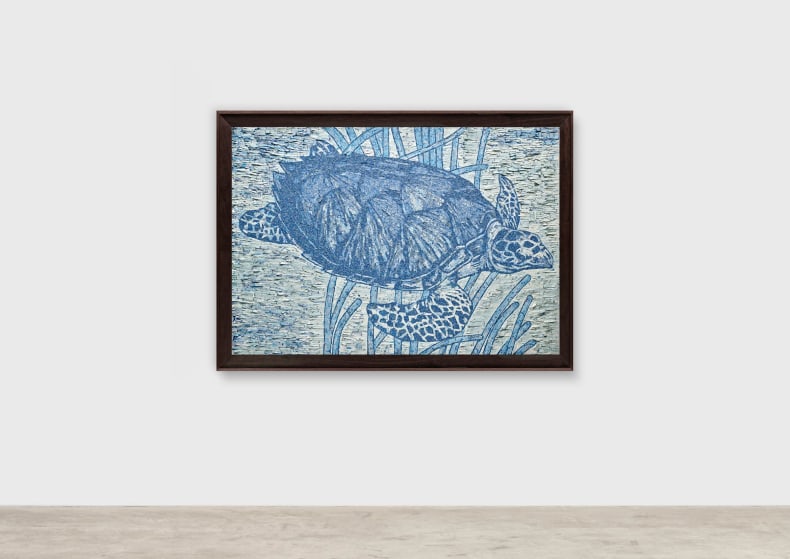 Vik Muniz Dinheiro Vivo: Tartaruga-marinha, 2022 impressão jato de tinta em papel archival 101,6 x 146,3 cm