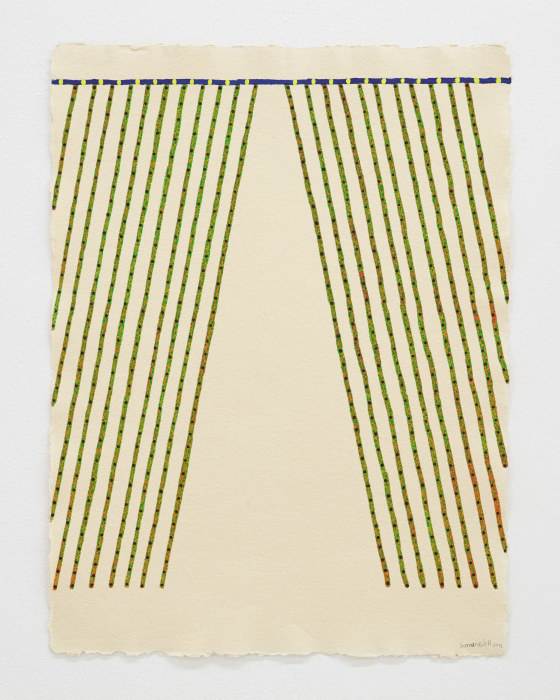 Sheroanawe Haikihiiwe Hoko siki shekerewe (Palmera doble), 2022 tinta acrílica sobre papel de algodão 69 x 51 cm
