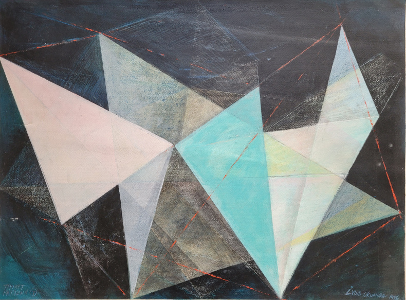 Lydia Okumura Thought Pattern T, 1986 tinta acrílica sobre papel 56 x 76 cm