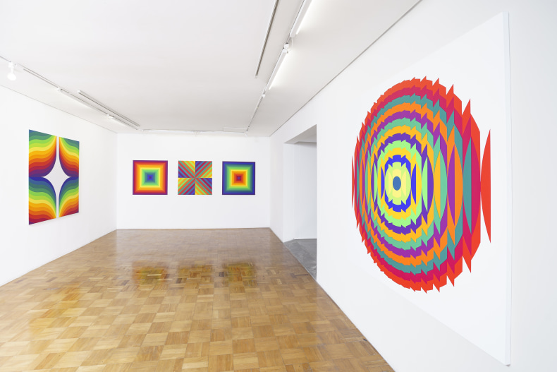 Vista da exposição Julio Le Parc: Couleurs, Nara Roesler São Paulo, 2024. Foto: Flavio Freire. Cortesia do artista e Nara Roesler.