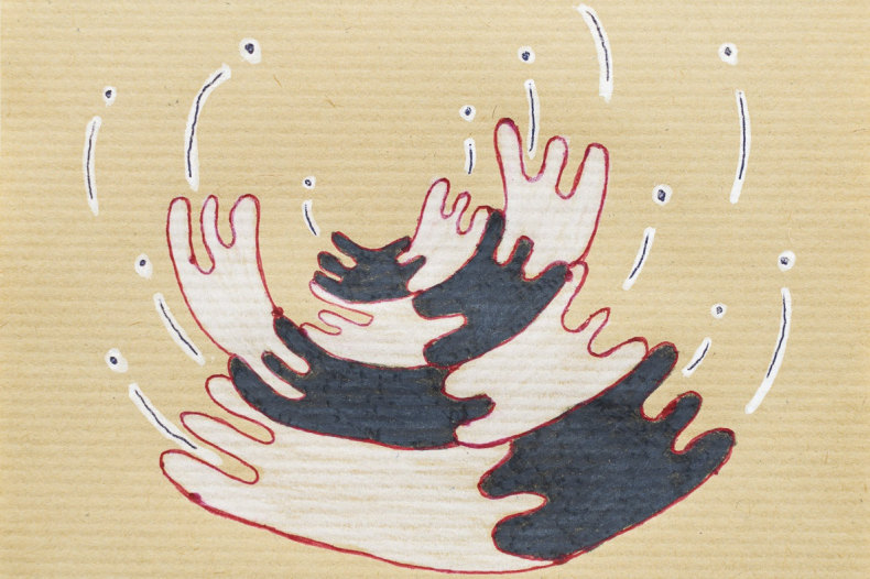 Thiago Barbalho Corpos colhendo algodão (Interior XIII), 2024 lápis de cor e caneta esferográfica sobre papel 21 x 15 cm