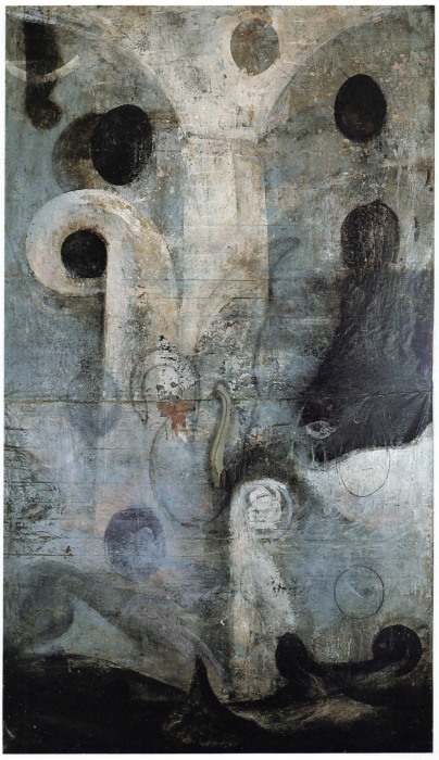 Daniel Senise Todo lo que existe, 1989/1991 técnica mista sobre cretone 382 x 218 cm