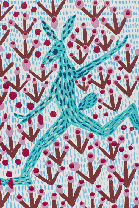 Gerardo Rosales Conego a campo traviesa, 2024 tinta acrílica sobre papel 17,7 x 12,6 cm