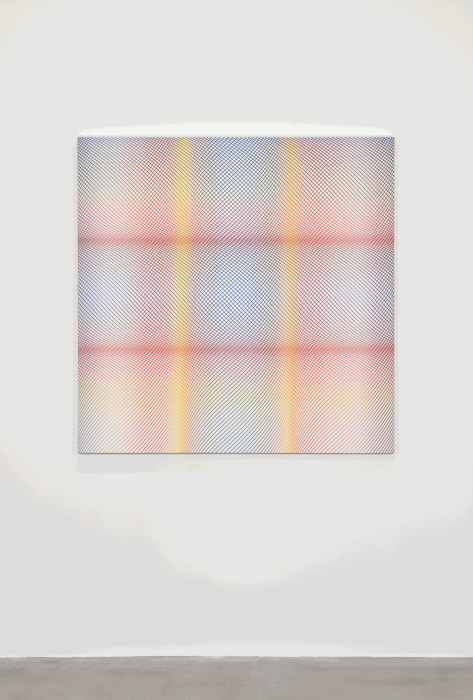 Philippe Decrauzat Screen (another kind of projection) 2024 tinta acrílica sobre tela 125 x 125 cm