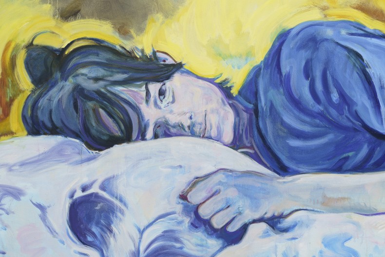 Maria Klabin Lady and Boy 2024 tinta óleo sobre tela 190 x 260 cm