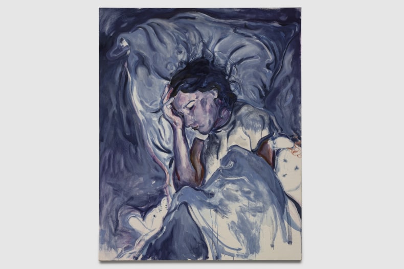 Maria Klabin When we all fall asleep, where do we go? 2025 tinta óleo sobre linho 150 x 120 x 3,5 cm