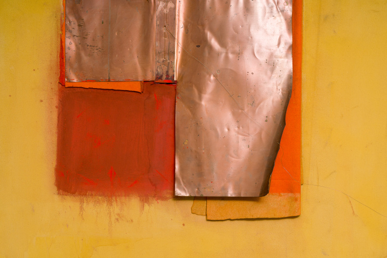 Karin Lambrecht Sem título 2007 pigmentos em emulsão acrilica, tecido e cobre sobe tela 298 x 238 x 12,5 cm