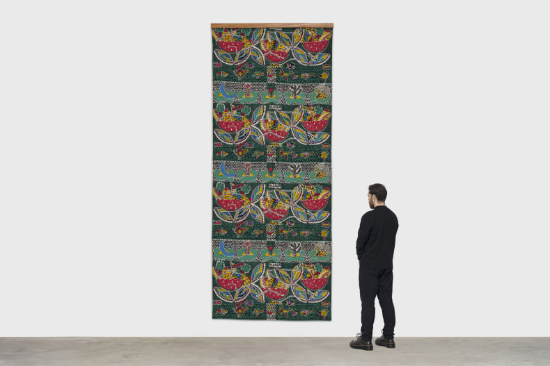 Alberto Pitta Olodum, Tropicalismo 1994 serigrafia sobre tecido de algodão 340 x 146 cm